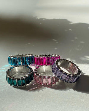 crystal zircon chunky rings