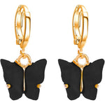 Butterfly Black Contemporary Drop Earrings