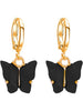 Butterfly Black Contemporary Drop Earrings