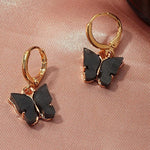 Butterfly Black Contemporary Drop Earrings