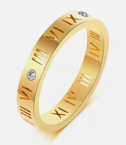 Roman Numeral Band Ring