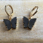 Butterfly Black Contemporary Drop Earrings