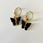 Butterfly Black Contemporary Drop Earrings