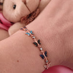 Five Butterfly Bracelets With Mix Color Stones, Women Silver Bracelets